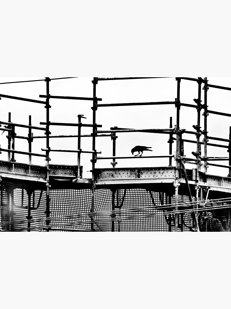 Silhouette scaffolding with a crow by fardad