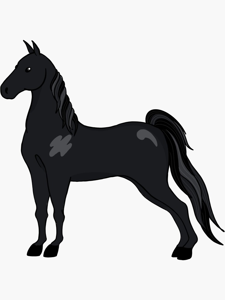Download "Black Saddlebred" Sticker by slewis04 | Redbubble