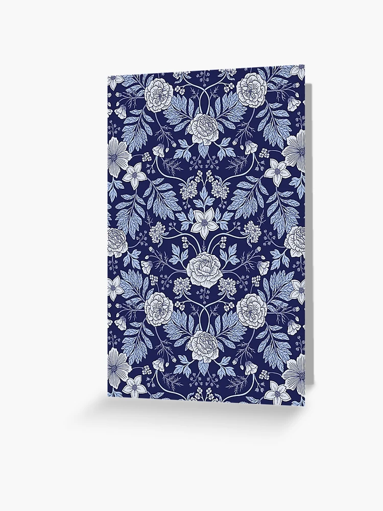 Blue and White Floral Greeting Card for Sale by somecallmebeth