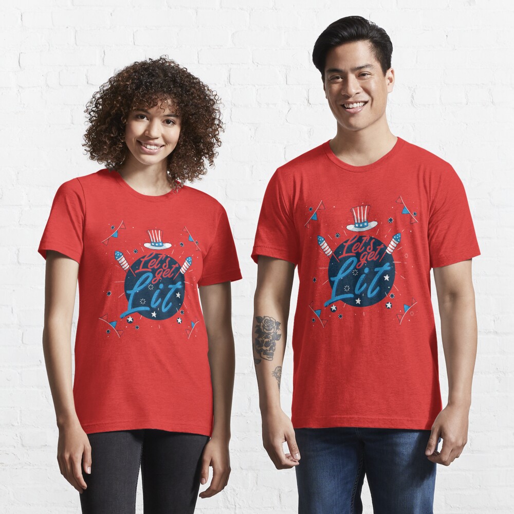 Discover Funny 4th Of July Let's Get Lit T-Shirt