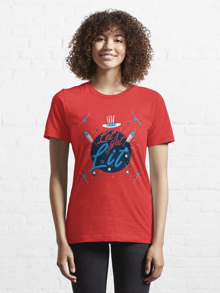 Discover Funny 4th Of July Let's Get Lit T-Shirt