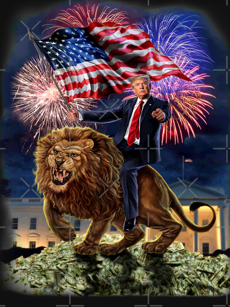 T-Shirt - Republican President Donald Trump Riding War Lion T-Shirt - Republican President Donald Trump Riding War Lion