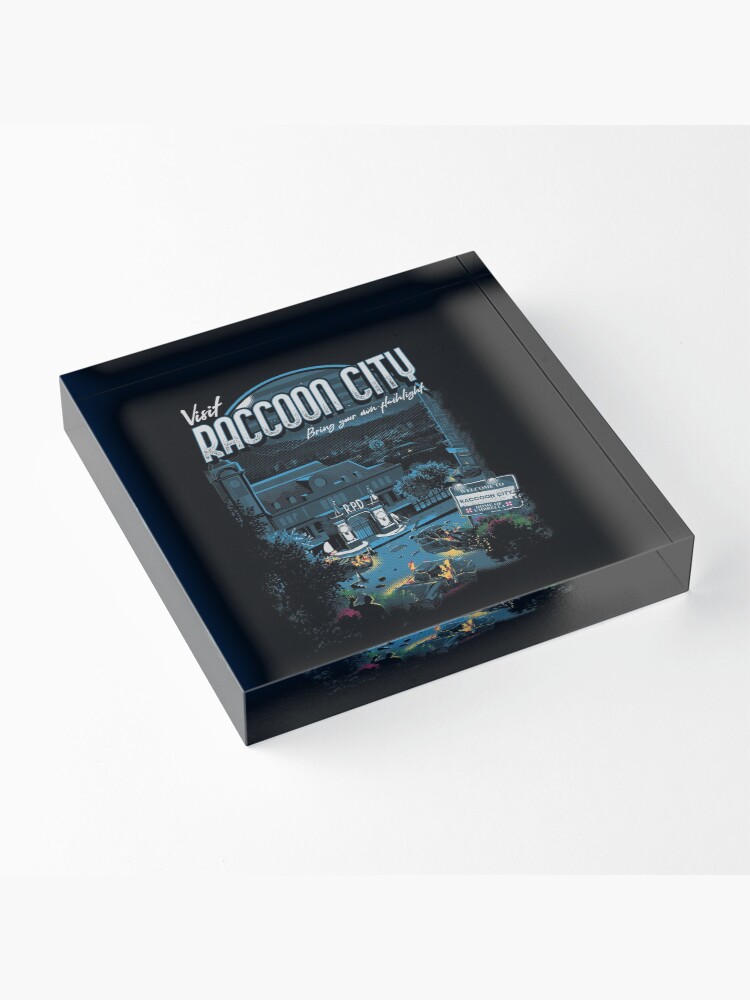 Alternate view of Visit Raccoon City Acrylic Block