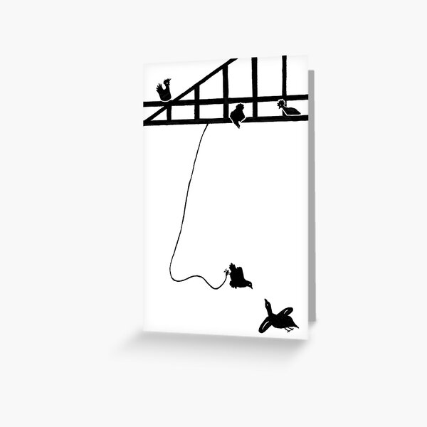 Bungee Chicken Greeting Card