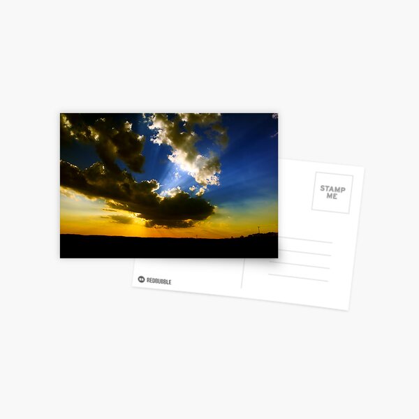 Sunset with Sun Rays Postcard