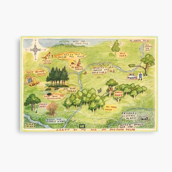 Hundred Acre Woods Map Canvas Print