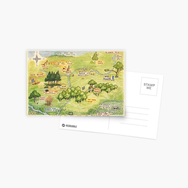 Hundred Acre Woods Map Postcard