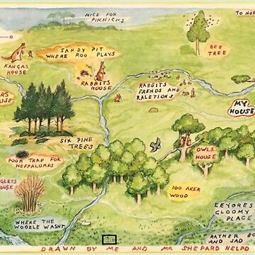 Artwork thumbnail, Hundred Acre Woods Map by FaithC340