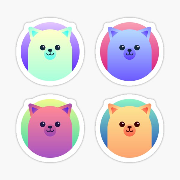 Gradient Cats Sticker