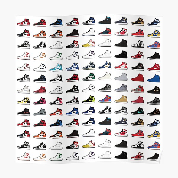 all jordan shoes ever made poster