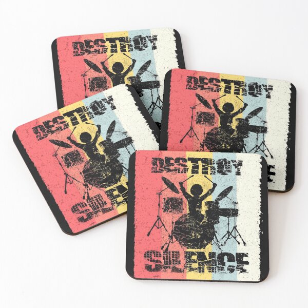 Item preview, Destroy Silence - Drummer Retro Vintage Design designed and sold by RAWWR.