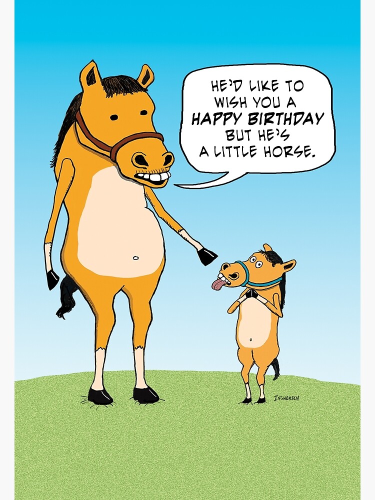 Carte Postale Petit Cheval Veut Crier Joyeux Anniversaire Par Capscratch Redbubble