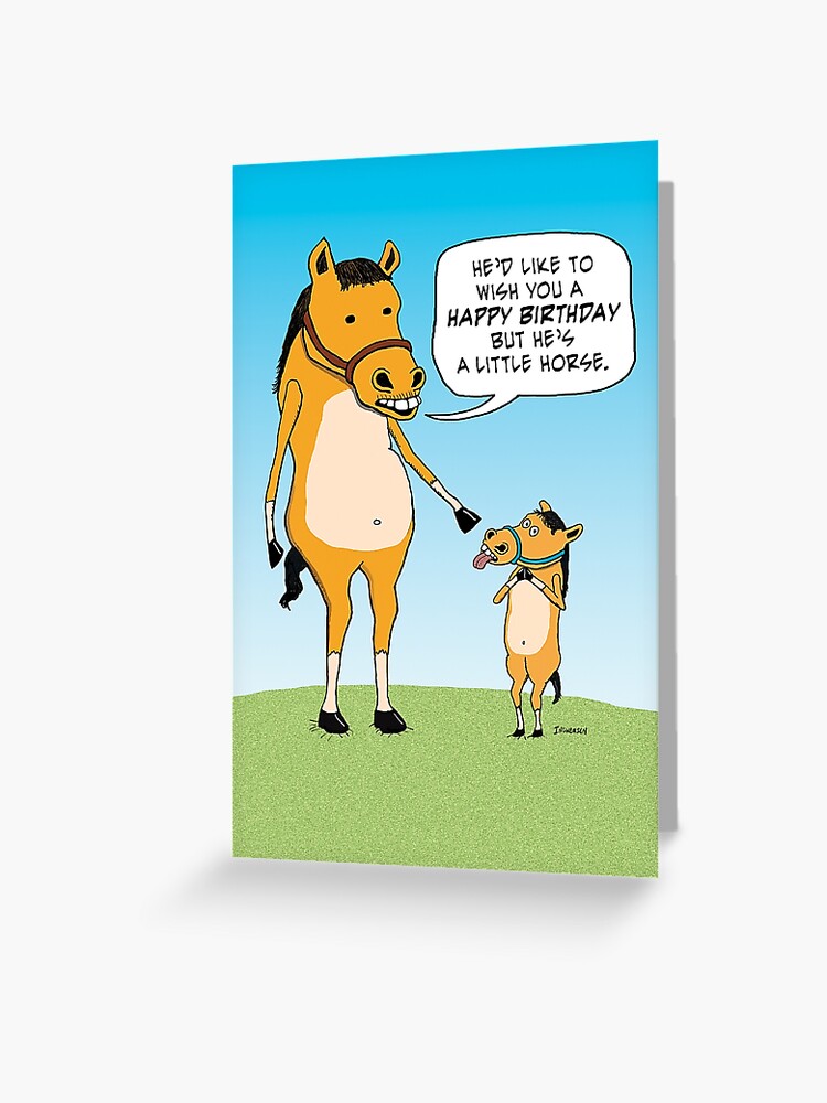 Carte De Vœux Petit Cheval Veut Crier Joyeux Anniversaire Par Capscratch Redbubble