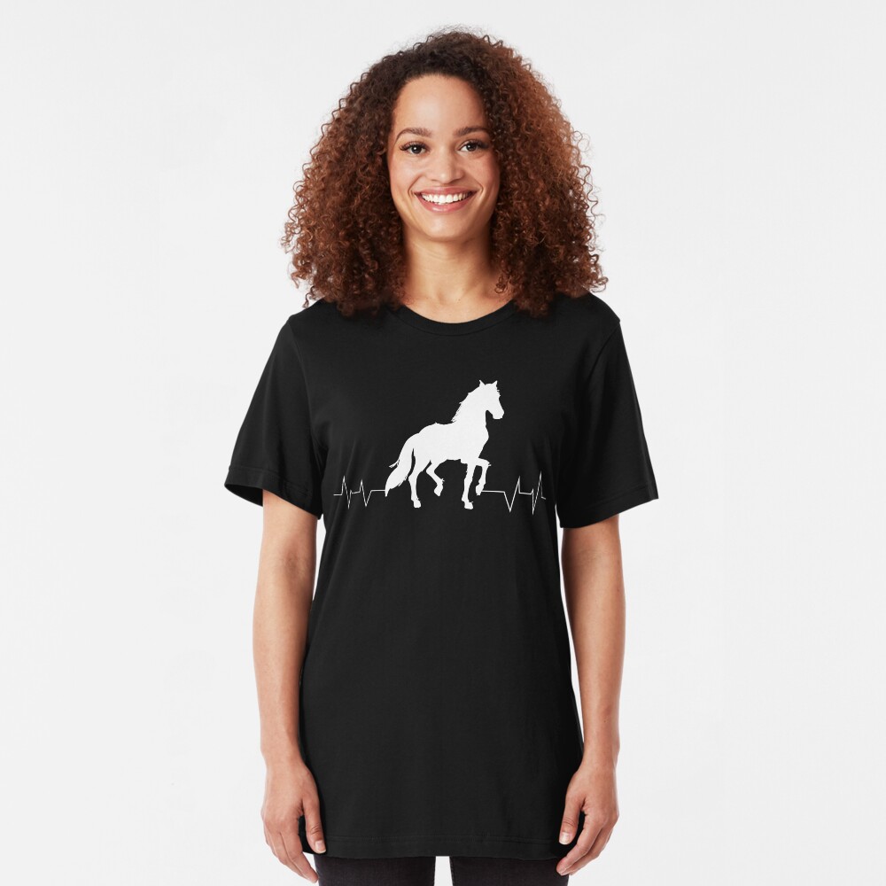Horse Heartbeat - Horse lovers Slim Fit T-Shirt