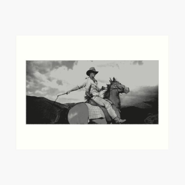 country australia horseman cowboy Art Print