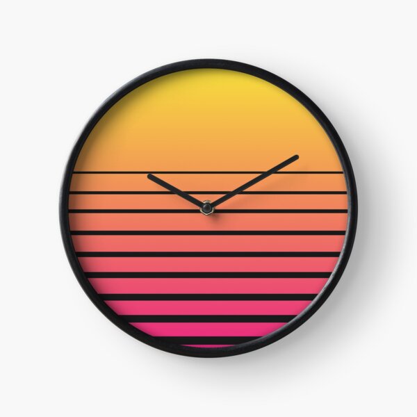Outrun Retro Sun Clock