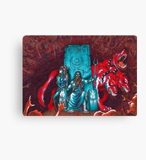 Lienzo Inframundo sobresaturado - Hades, Persephone y Cerberus