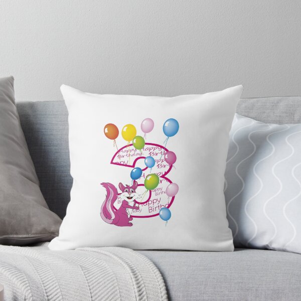 Item preview, 3rd birthday pink squirrel with ballons designed and sold by CREATINERY.