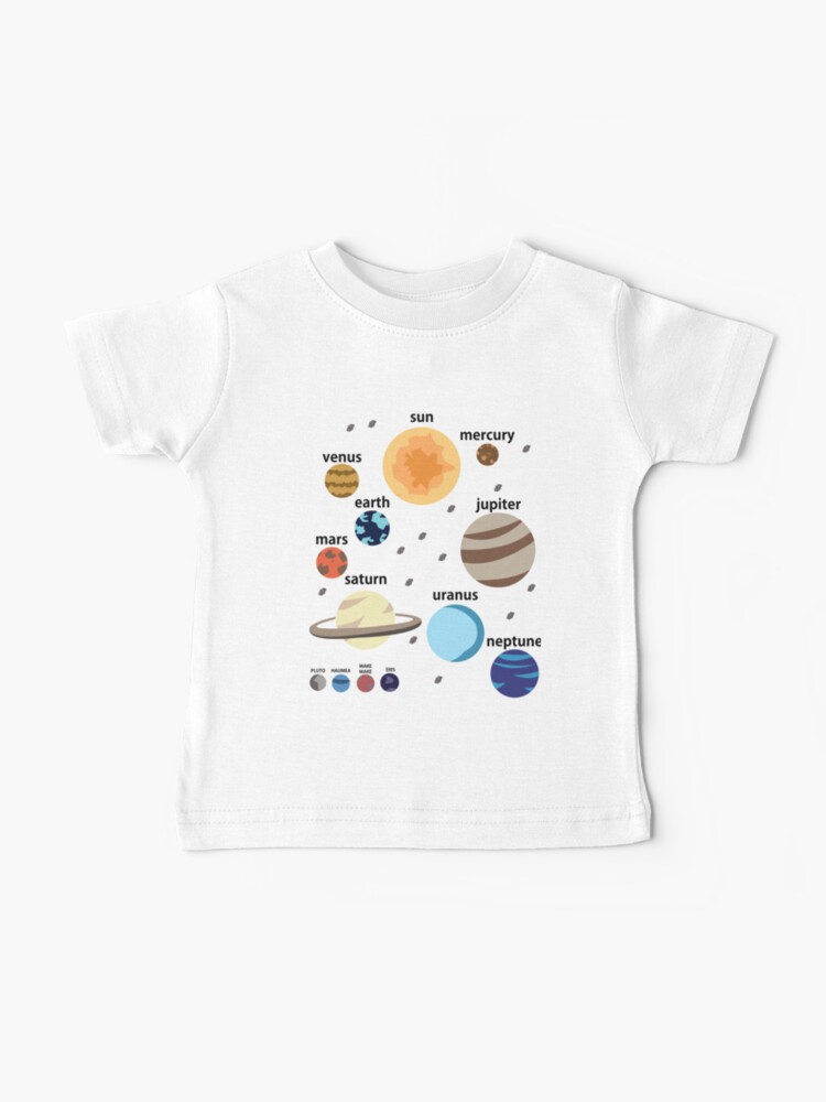 Solar System Planets Earth & Sun Design | Baby T-Shirt