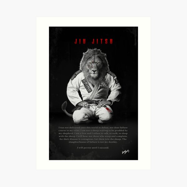 Kneeling Jiu-Jitsu Lion Art Print