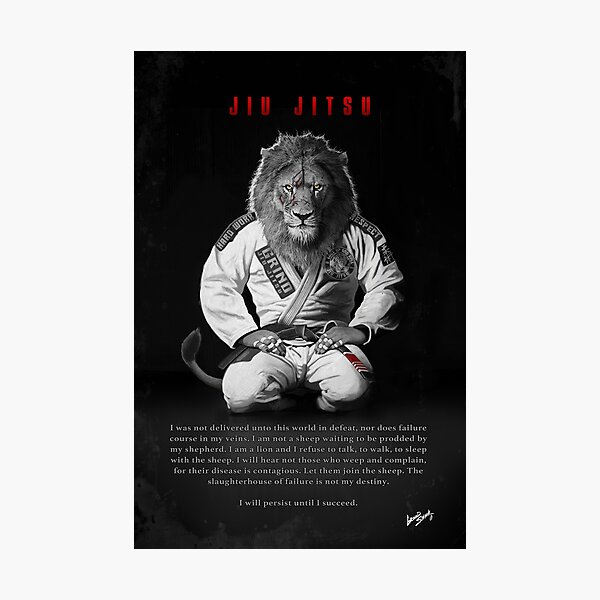 Kneeling Jiu-Jitsu Lion Photographic Print