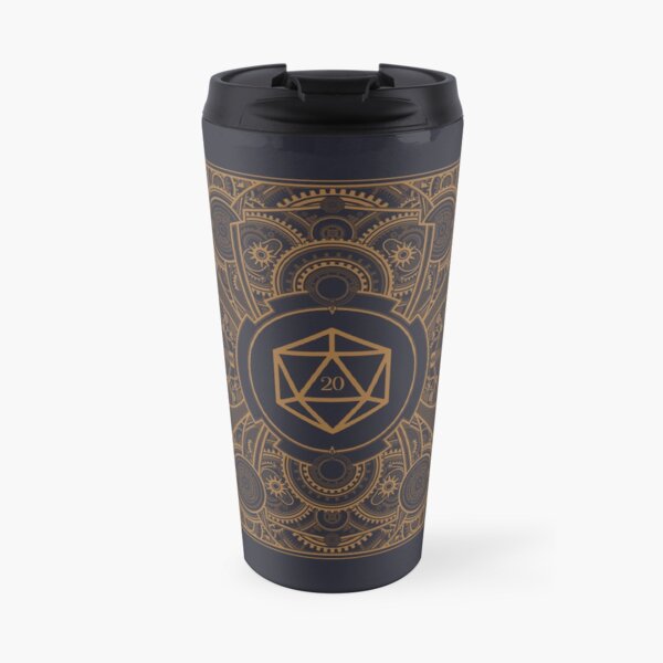 D20 Dice Steampunk Mech Travel Mug