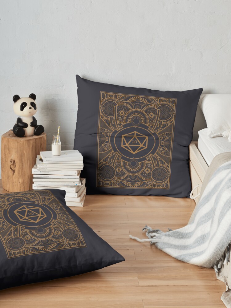 Alternate view of D20 Dice Steampunk Mech Floor Pillow