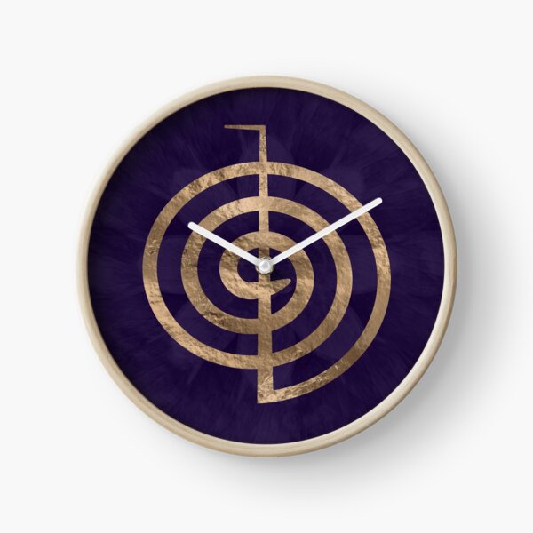 Cho Ku Rei - gold on purple lotus Clock