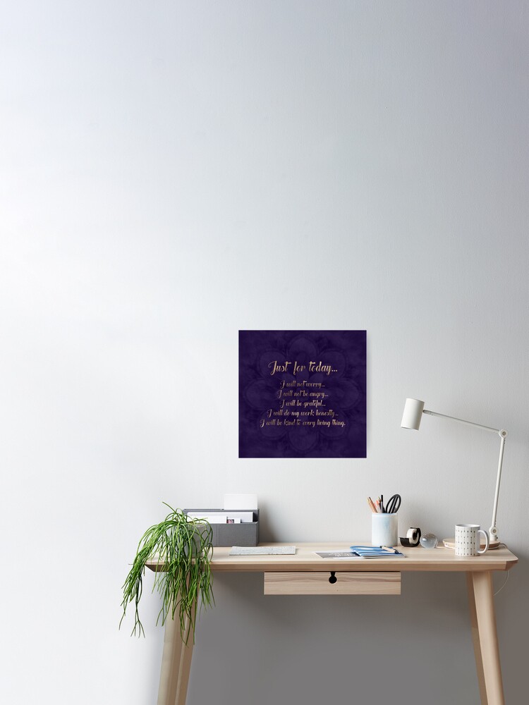 Reiki Principles- gold on purple lotus  Poster for Sale by Nartissima