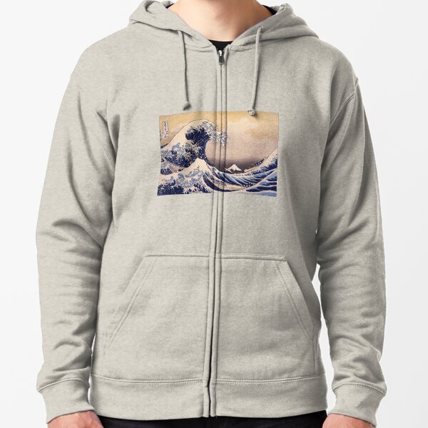 The Great Wave off Kanagawa by Katsushika Hokusai (c 1830-1833) Zipped Hoodie