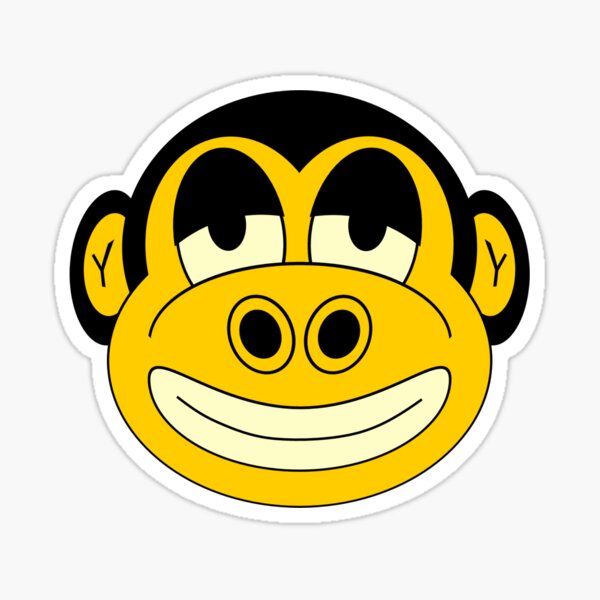 Pegatina «Caricatura de mono de cara dulce vintage» de troni Redbubble