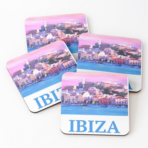 Item preview, Retro poster Ibiza old town and harbor pearl of the Mediterranean designed and sold by artshop77.