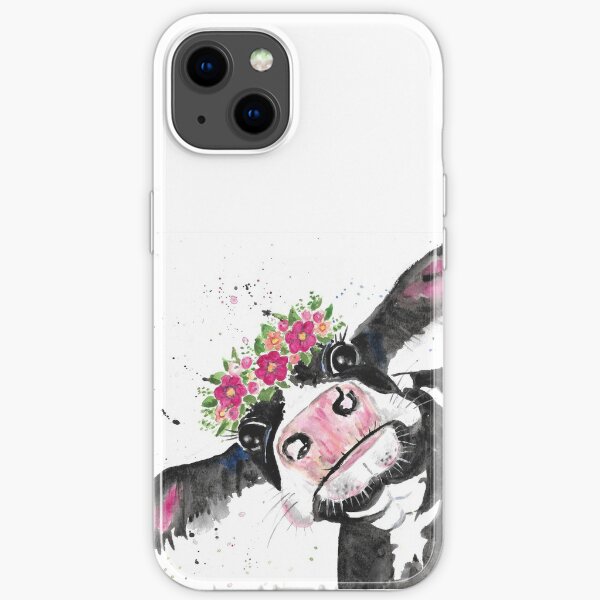 Not Today Heifer, Cow with Flowers iPhone Soft Case