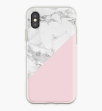 Marmor + rosa Pastellfarbe. Klassische Geometrie. iPhone-Hülle & Cover