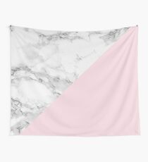 Marble + Pink Pastel Color. Classic Geometry. Wall Tapestry
