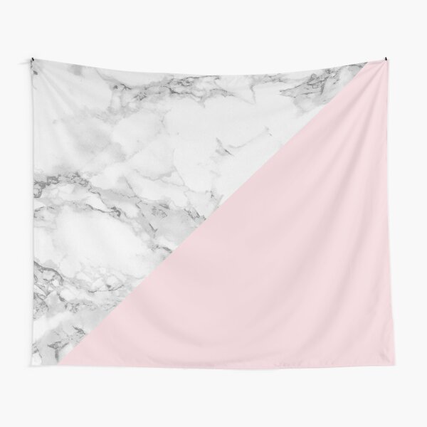 Marble + Pink Pastel Color. Classic Geometry. Tapestry