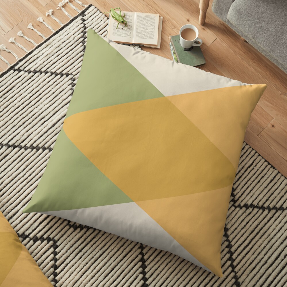 Mid Century - Yellow Green Floor Pillow