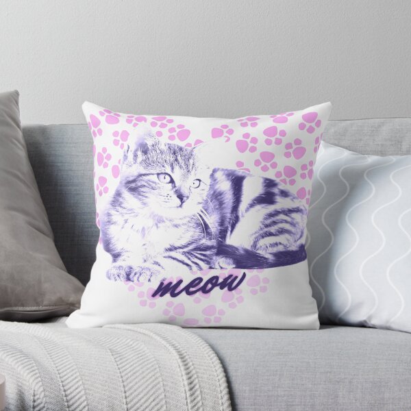 Katze getigert Kätzchen miau Herz Geschenk Dekokissen