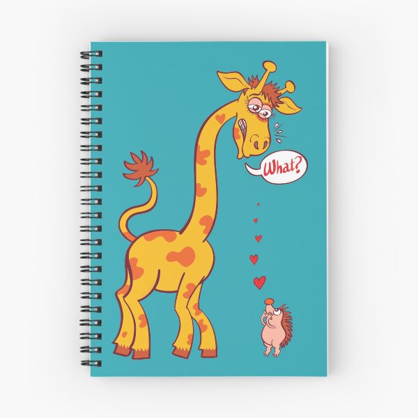 Item preview, Cheeky hedgehog making a declaration of love to a tall giraffe designed and sold by Zoo-co.