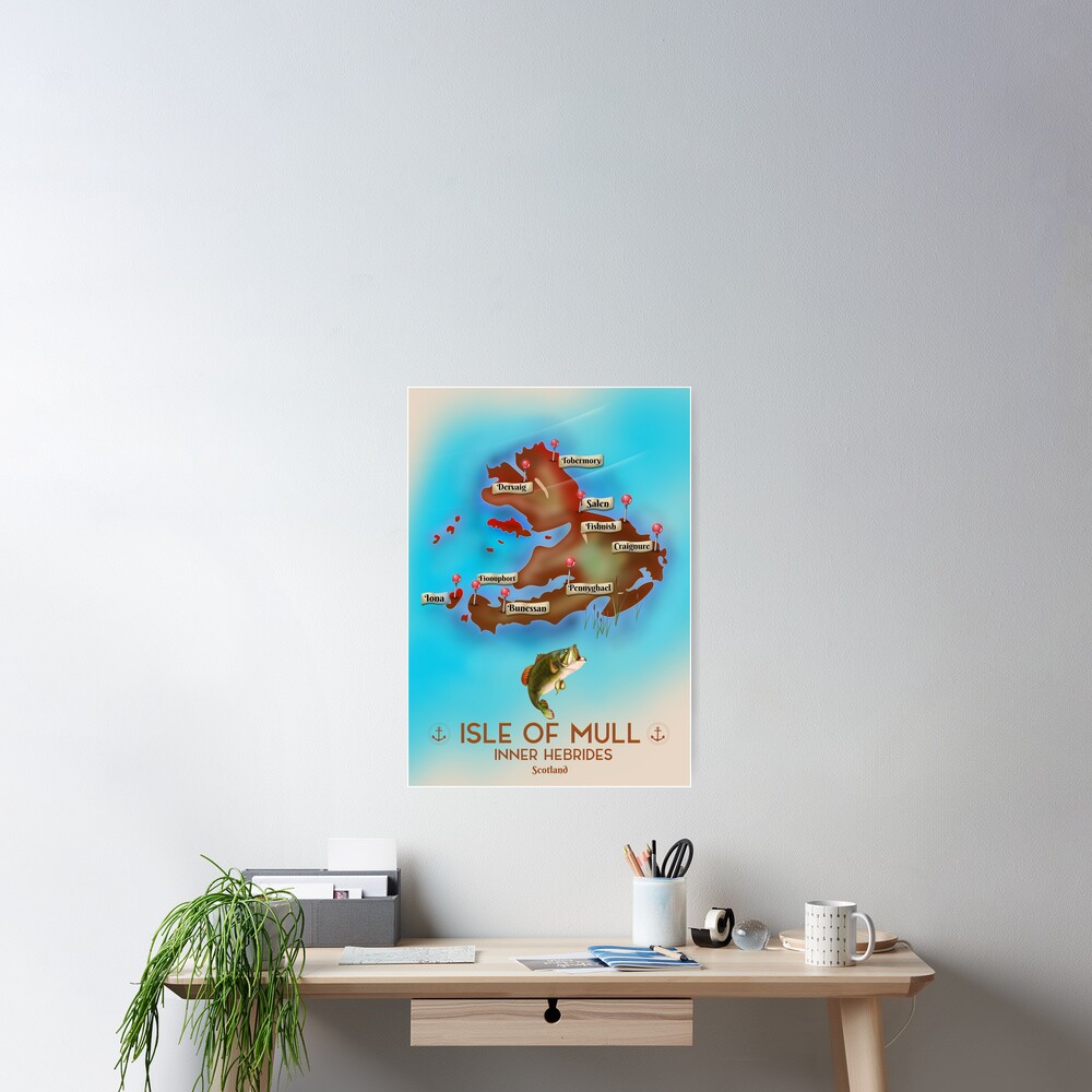 Isle of Mull Scotland map Poster
