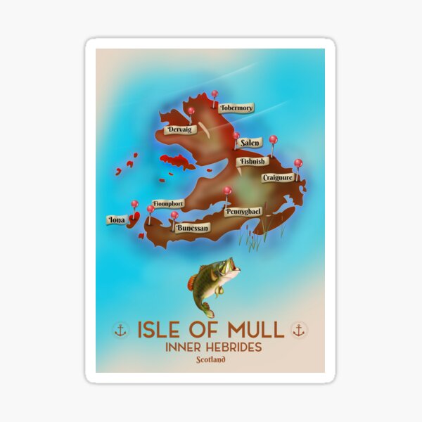 Isle of Mull Scotland map Sticker