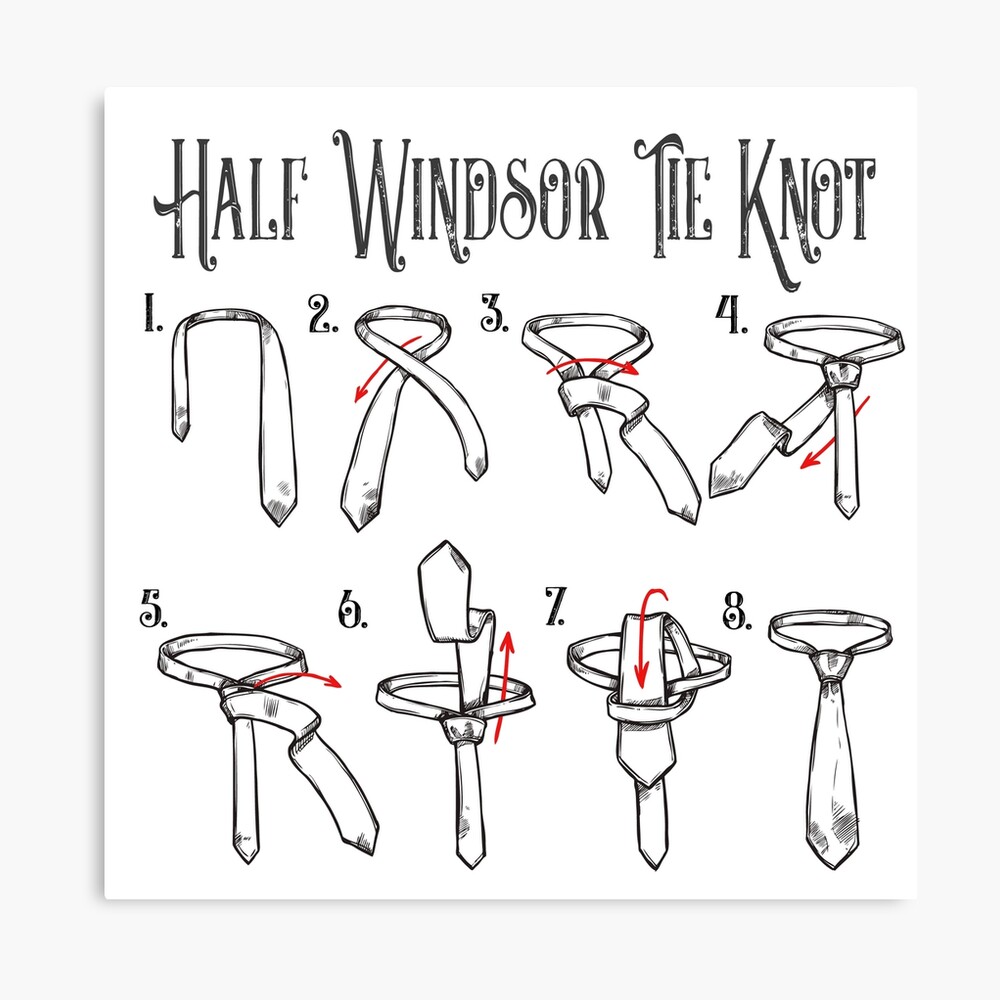 half windsor tie knot | Art Board Print