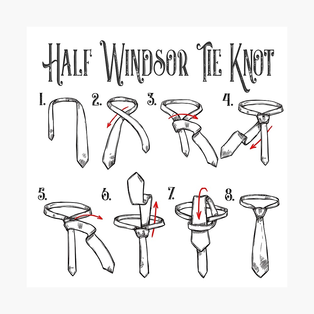 half windsor tie knot | Art Board Print