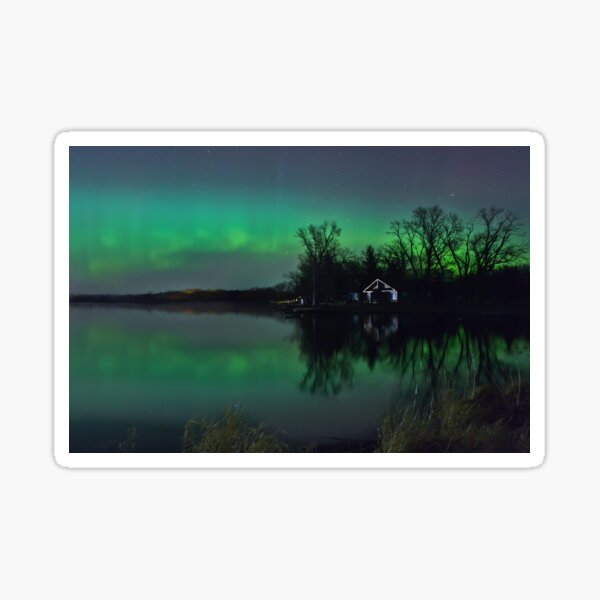Northern Lights at Gull Lake Sticker