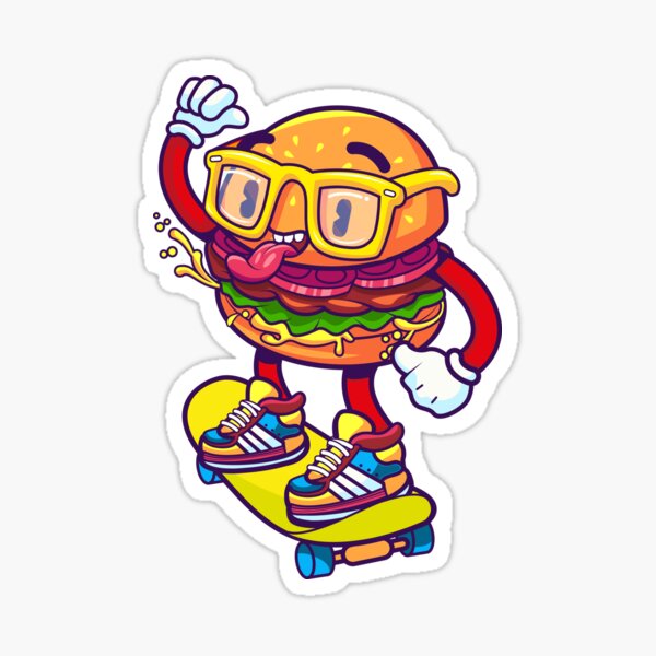 Big Burger Tower Restaurant Art Car Luggage Skateboard 3M Vinyl Decal Sticker 