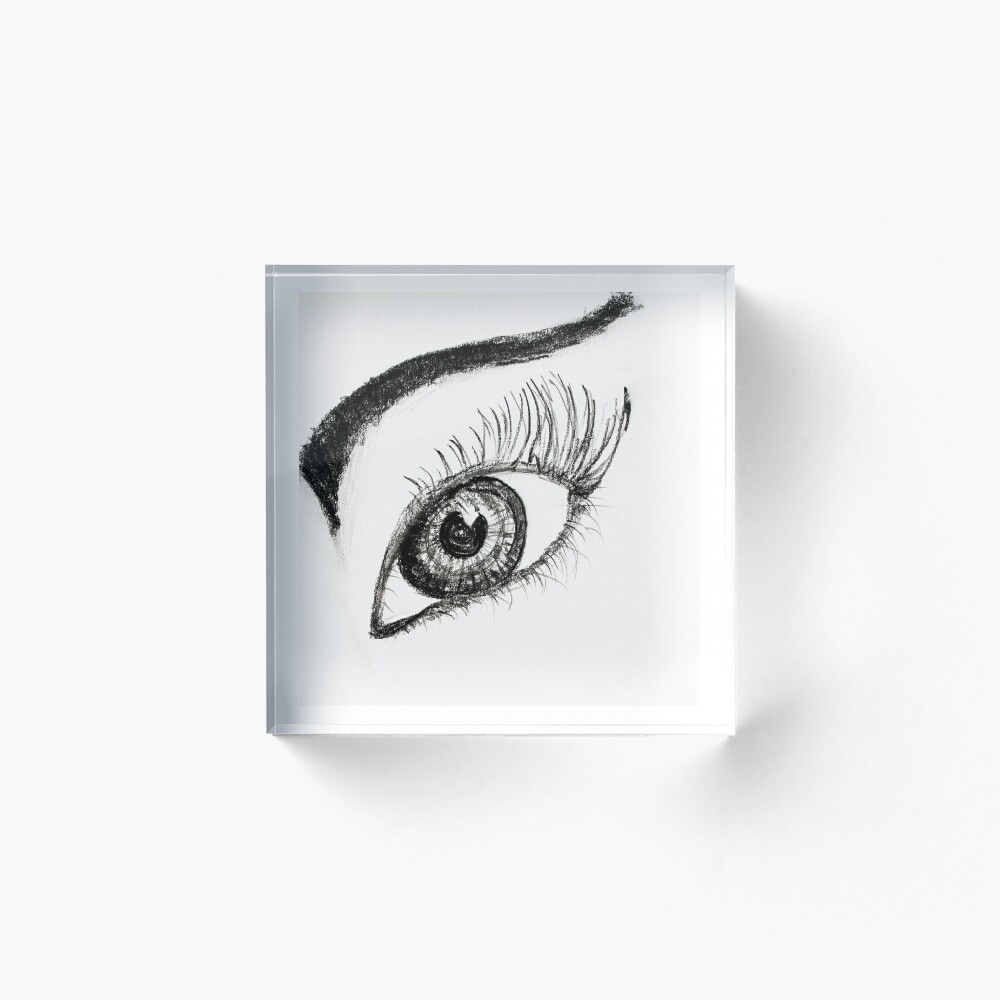 Eye drawing, black-white, charcoal Art Print by myartspace