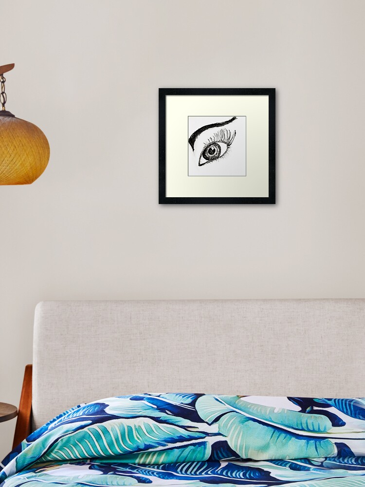 Eye drawing, black-white, charcoal Art Print by myartspace