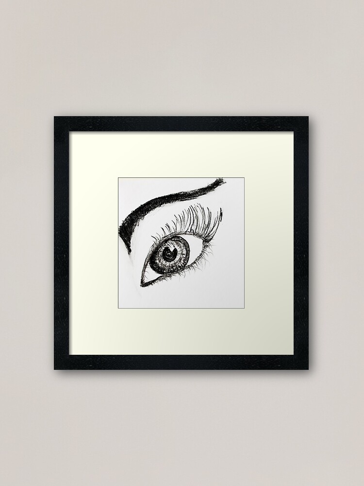Eye drawing, black-white, charcoal Art Print by myartspace