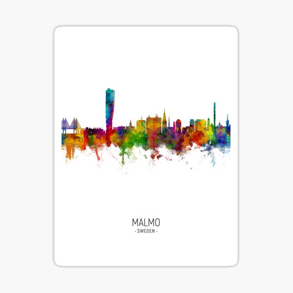 Item preview, Malmo Sweden Skyline designed and sold by ArtPrints.