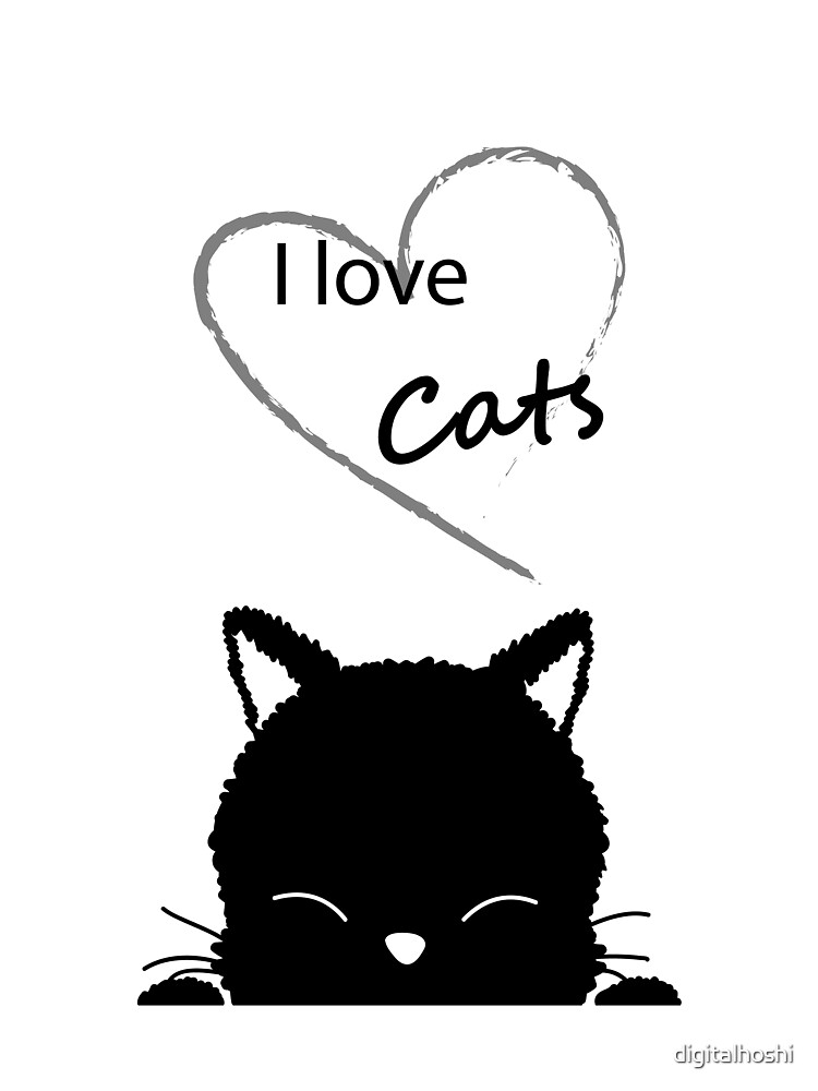 I Love Cats Black Cat Kids T Shirt By Digitalhoshi Redbubble I Love Cats Black Cat Kids T Shirt By Digitalhoshi Redbubble